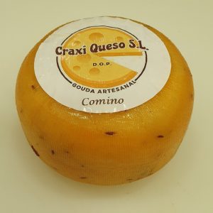 Queso comino kilo, queso gouda artesano con cominos pequeña rueda de queso gouda de granja con un peso de ±1000 gramos