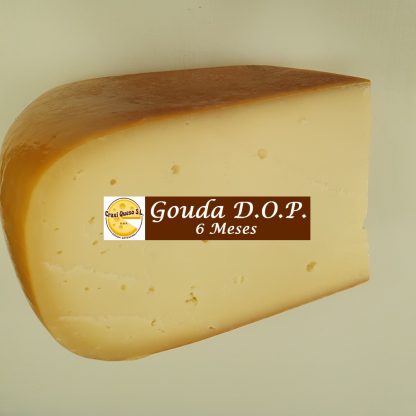 Queso curado 6 meses de 1 kg aprox, cuña de queso Gouda artesano D.O.P. holandés. Gouda de granja, elaborado con leche cruda de vaca