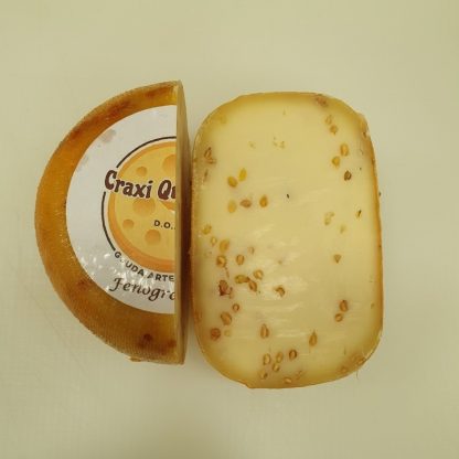Queso fenogreco medio kilo, queso gouda Holandés artesano pequeña rueda de queso gouda de granja con un peso de 500 gramos, queso de leche cruda de vaca