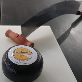 Queso trufa negra medio kilo, pequeña gouda Holandés elaborado con leche cruda de vaca, queso gourmet al trufa negra de verano