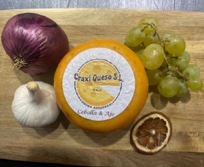 Queso cebolla ajo medio kilo, queso gouda Holandés artesano pequeña rueda de queso gouda de granja al cebolla y ajo