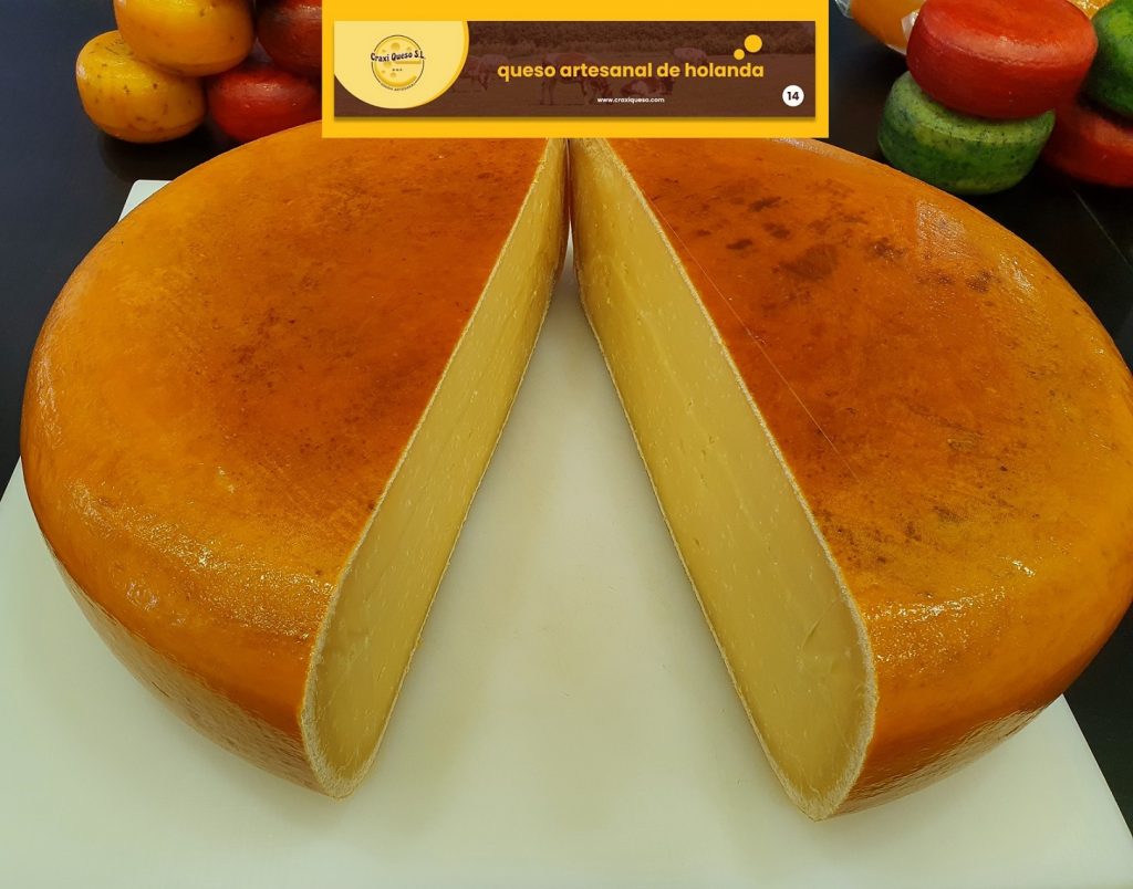 Acerca de queso craxi Gouda artesano que obtenemos nosotros mismos de la granja en los países bajos y vendemos en nuestra tienda en el centro de málaga