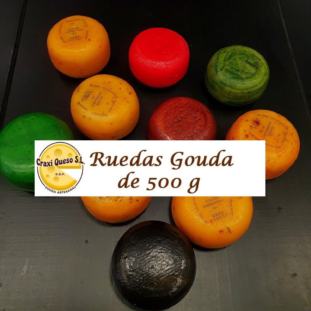500 g de ruedas de quesos Gouda artesanales de Los países bajos hecho de leche cruda de vaca