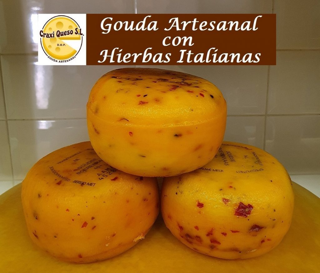 El precio por nuestro queso Italiano. Por sólo 9,60€ cada uno podrás comprar este delicioso pequeño queso Gouda artesano con hierbas Italianas