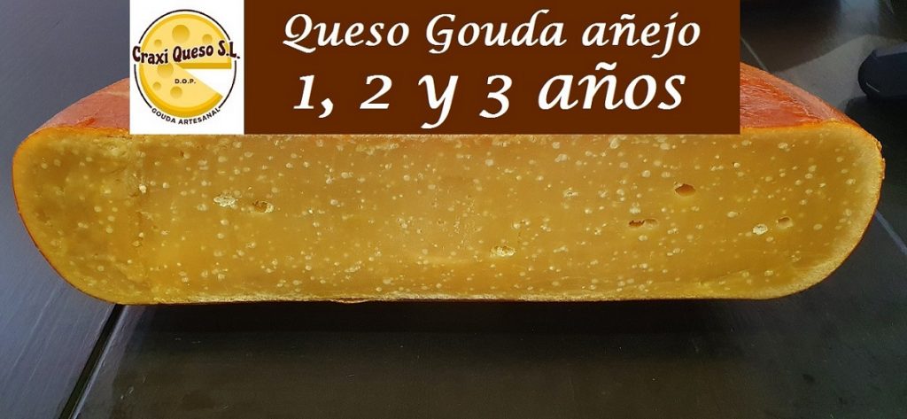 Queso de vaca viejo gran reserva (36 meses). Queso Gouda artesanal de leche de vaca entero (leche cruda)