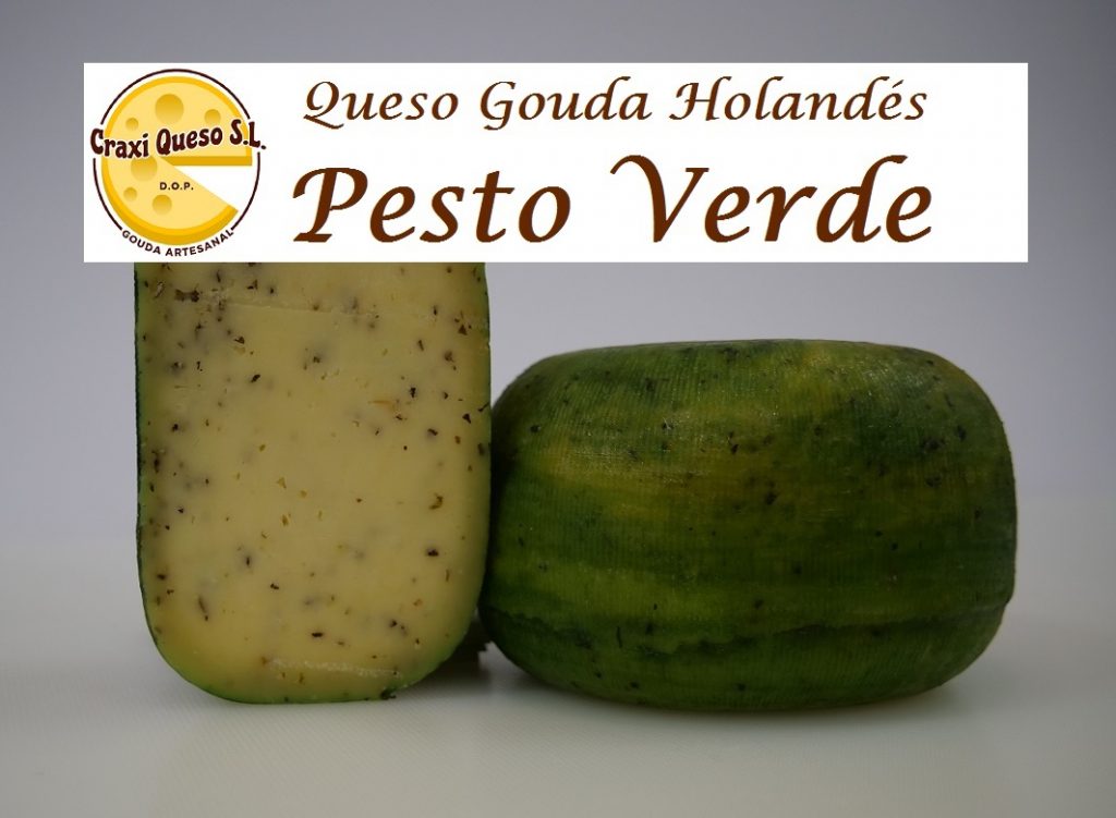 Queso hierbas desde Holanda en España. Quesos Gouda artesanos de vaca de leche (cruda) entero con hierbas aromáticas a la venta en Craxi queso y online, Málaga.