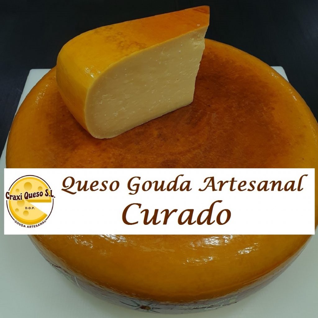 Queso de vaca curado. Quesos Gouda curados a partir de leche cruda de vaca