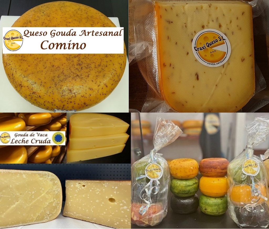 Gouda con comino precio pro kilo. Queso artesanal de leche cruda de vaca con 5 meses de maduración